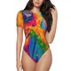 thumbnail image 1 of Balery Colorful Parrot Jungle Dream A Body de cuello redondo de manga corta para mujer Tops de manga corta Tops básicos-Medium, 1 of 7