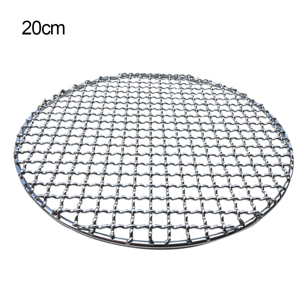BESHOM Round Stainless Steel BBQ Mesh NonStick Korean BBQ Mesh Bacon