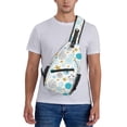 thumbnail image 6 of Lsque Gold Stars Blue Dots Pattern Pattern Cross Chest Bag Diagonally – Premium Durable Front Chest Sling with Adjustable Padded Strap, High-Capacity Storage, 6 of 8