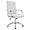 White, variant on BrezeyRibbed Office Desk Chair Mid-Back PU Leather Executive Conference Task Chair Adjustable Swivel Chair with Arms-Black