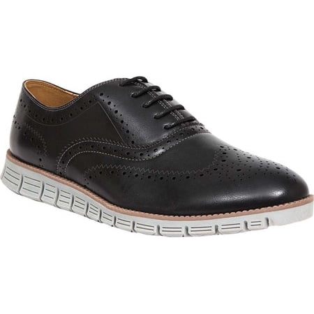 

Boys Deer Stags Benton Jr Wingtip Oxford Black/Grey Faux Leather 4.5 M
