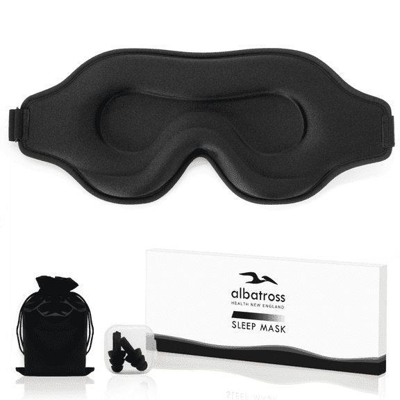 Sleep Mask for Side Sleeper, Lash Extensions 3D Contoured Cup Sleeping Mask for Men Women, Travel Blackout Night Blindfold Eye Shade Cover with Adjustable Strap, Black