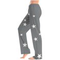 thumbnail image 4 of Women Pajama Pants Long Comfy Casual Drawstring Stretch Wide Leg Lounge Pants Fashion Color Block Pajs with Pockets, 4 of 6