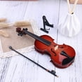 thumbnail image 6 of LNKOO Wooden Miniature Violin Mini Dollhouse Musical Instrument Model Decor Bow Stand, Best Gift for Kids, Teacher, Friends-4cm, 6 of 7