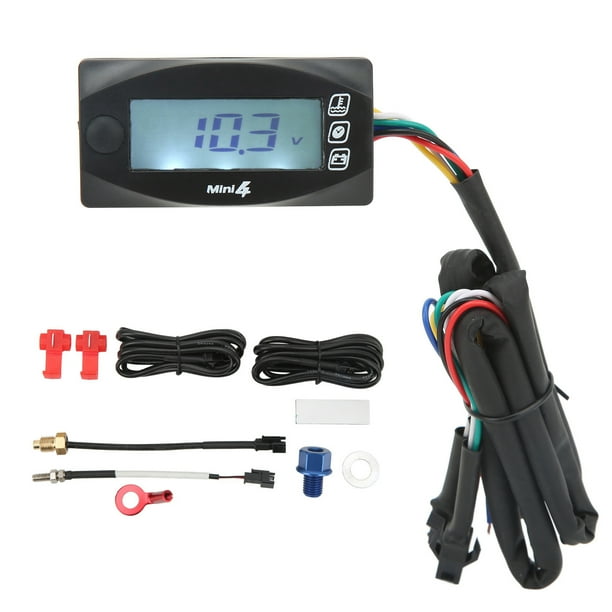 Motorcycle Voltmeter,4 in 1 Motorcycle Oil Temperature Gauge Engine