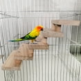 thumbnail image 3 of 10cm Hamster Parrot Natural Wooden Ladder Toys 3/4/5/6/7/8 Layers Climbing Stairs Pet Cage Accessories, 3 of 9