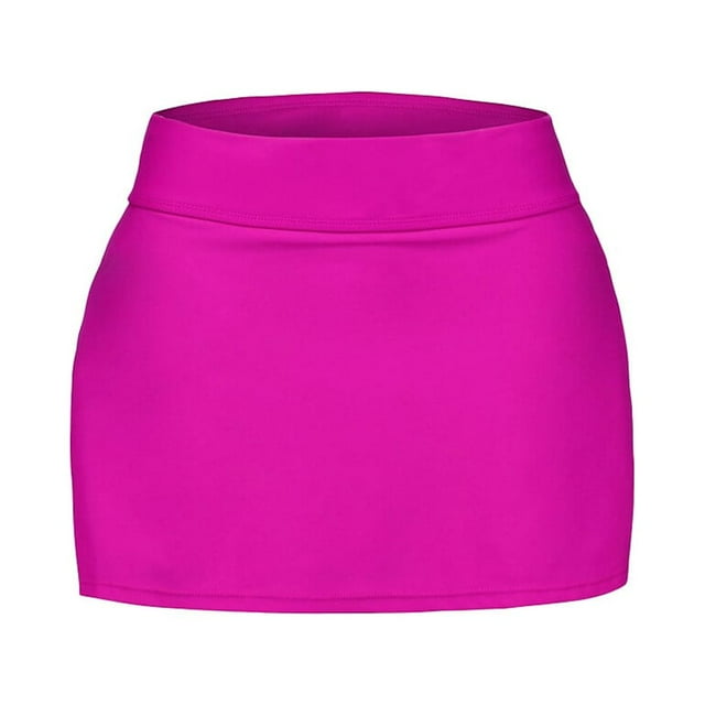7 Sizes Swimming Skirt Breathable Good Elasticity Built-in Lining Skin Friendly Fast Drying A-shaped Swimwear Summer Beach Rose Red XL