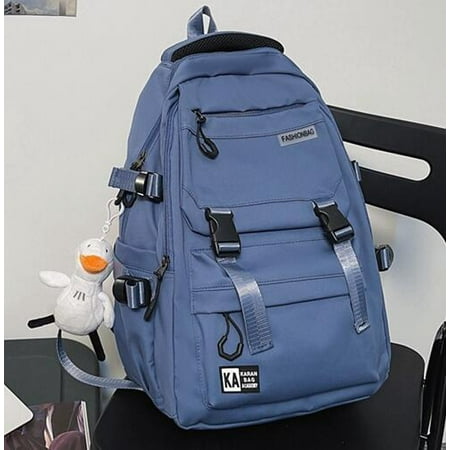 

Lightweight Backpack for School Classic Water Resistant Casual Daypack for Travel with Bottle Side Pockets with Plush Pendant