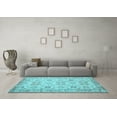 thumbnail image 3 of Ahgly Company Indoor Square Persian Light Blue Traditional Area Rugs, 4' Square, 3 of 4