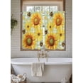 thumbnail image 4 of Sunflower Living Room Curtains 2 Panel, Yellow Flowers Elegant Pastoral Botanical Cafe Window Treatment, Farmhouse Bedroom Bathroom Kitchen Curtains Drapes 104"x54", 4 of 6