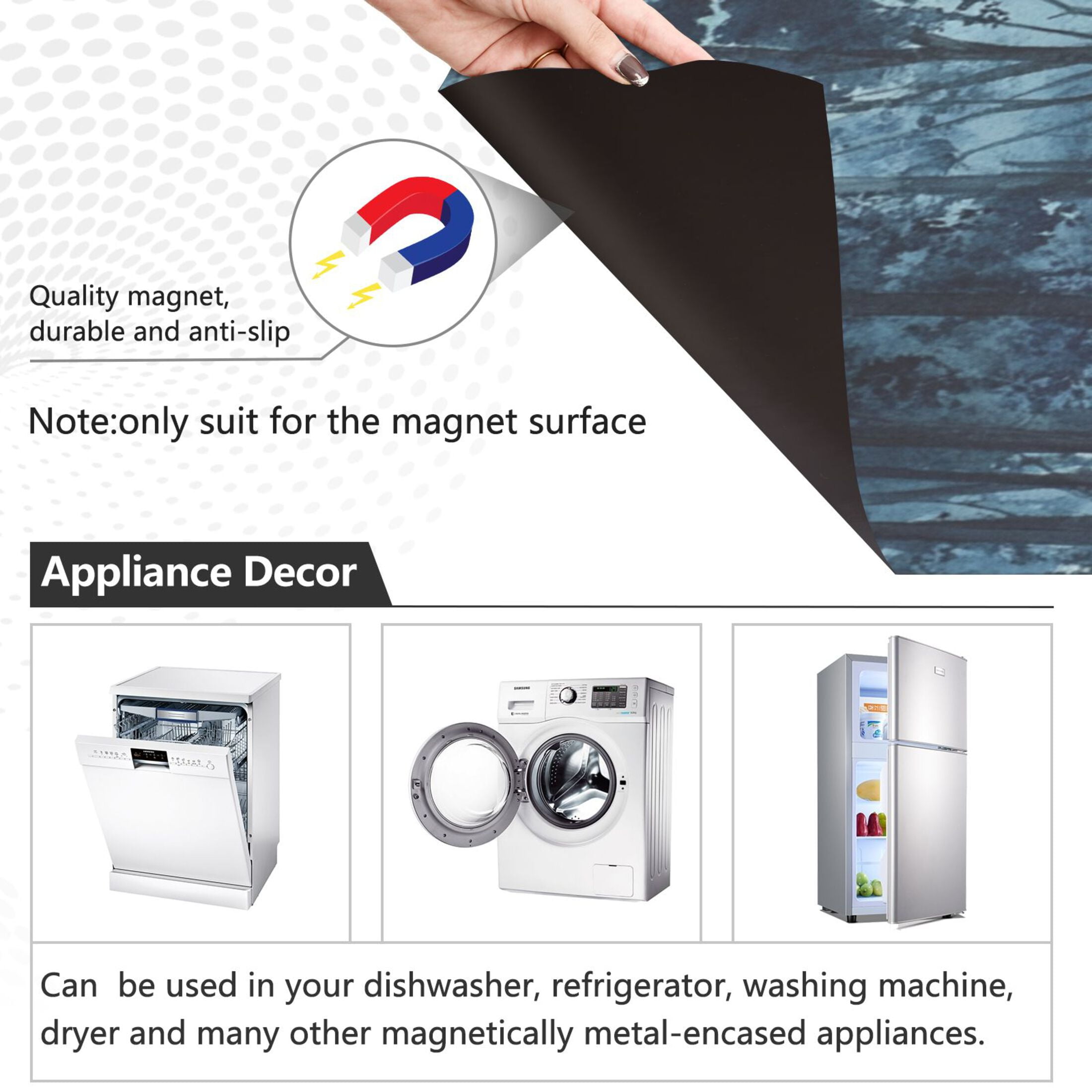 Dishwasher Magnetic Sticker 23x26 Inch Refrigerator Magnetic Sticker Washing Machine Magnetic Sticker Kitchen Panel Magnetic Sticker Home Decor Blue Firefly Forest