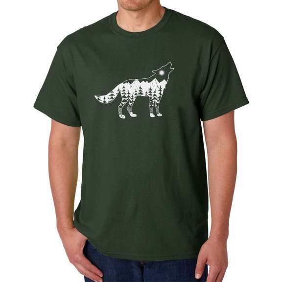 Men's Word Art T-shirt - Howling Wolf