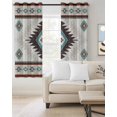 thumbnail image 2 of Turquoise Beige Boho Blackout Curtains, Light Blocking Print Window Curtains, Vintage Ethnic Tribal Southwestern Thermal Insulated Window Drapes for Living Room 2 Panels, 104"W x 63"L, 2 of 9