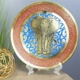 thumbnail image 2 of Natural Geo Staring Elephant Decorative Brass Accent Plate in Gold, 2 of 4