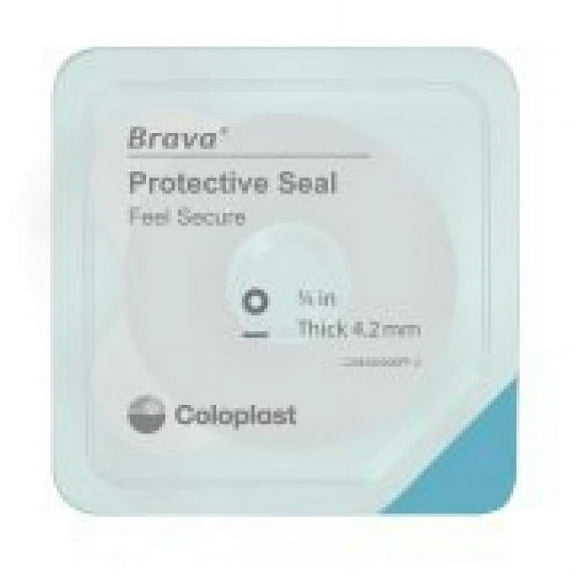 Brava Protective Seal - Mold to Fit, Standard Wear, Adhesive without Tape/Flange, Universal System, Flat/Round Shape, 1-1/8 Inch x 4.2 mm, 10 Count