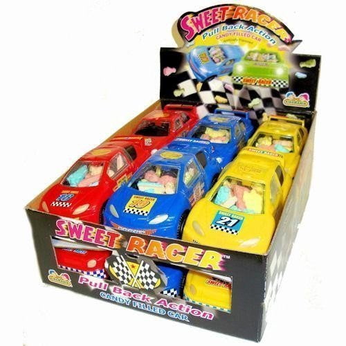 Kidsmania Sweet Racer Pull Back Action Candy Filled Cars (1 Box, 12 Cars)