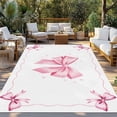 thumbnail image 2 of Valentine's Day Outdoor Rug for Patio/Deck/Porch, Non-Slip Large Area Rug 3 x 5 Ft, Pink Bowknot Ribbon Modern Minimalist Art Indoor Outdoor Rugs Washable Area Rugs, Camping Rug Carpet Runner, 2 of 8