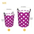 thumbnail image 3 of Fotbe Purlpe And White Polka Dot Cesto de Ropa con Asas, Cesto Impermeable de Gran Capacidad, Bolsa de Lavado para Dormitorio, Cesto de Ropa con Ruedas y Asas-Small, 3 of 6