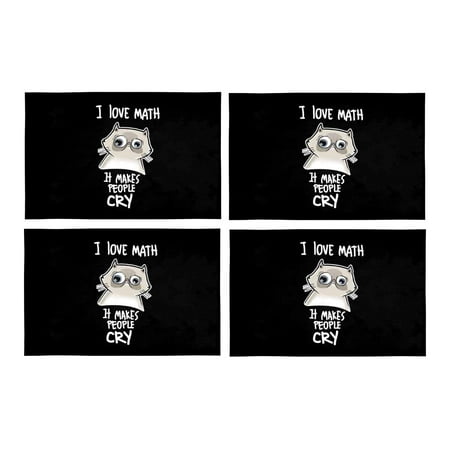 YUSDECOR Funny Cat with Math Quotes I Love Math I Makes People Cry Placemats Table Mats for Dining Room Kitchen Table Decoration 12x18 inch,Set of 4 | Walmart Canada YUSDECOR Funny Cat with Math Quotes I Love Math I Makes People Cry Placemats Table Mats for Dining Room Kitchen Table Decoration 12x18 inch,Set of 4 | Walmart Canada