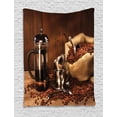 thumbnail image 1 of Coffee Tapestry, Vintage Concept Picturesque of a French Press and Cups with Beans in a Sack, Wall Hanging for Bedroom Living Room Dorm Decor, 40W X 60L Inches, Multicolor, by Ambesonne, 1 of 2