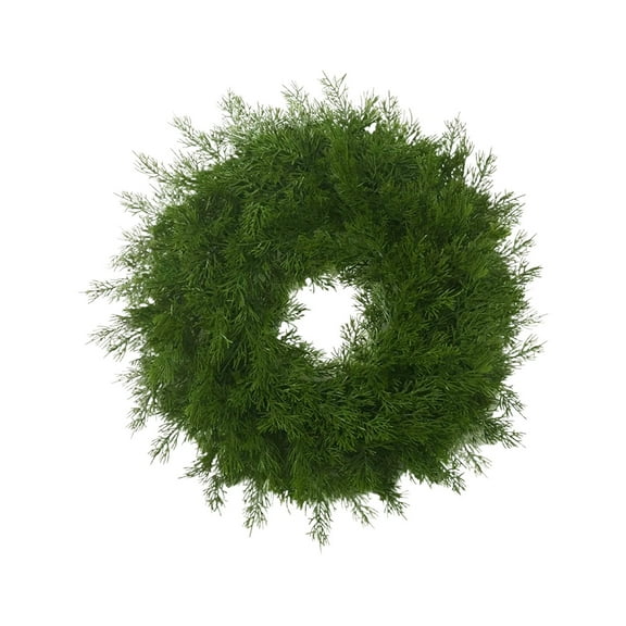 chaungfeng 16 Inch Pine Christmas Wreath – Faux Cedar Wreath Artificial Greenery Wreath for Front Door, Wall, Window, Mantel, or Outdoor Holiday Decor