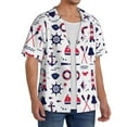 thumbnail image 4 of KLL Sailing Marine Travel Print Men's Shirt Short Sleeve Button Down Summer Cuba Beach Shirts- Medium, 4 of 7