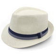 thumbnail image 1 of Sombrero Panamá Fedora de Paja LIDHAY para Verano 56-58cm Blanco, 1 of 6