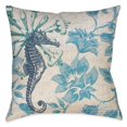 thumbnail image 2 of Laural Home  Florals and Seahorse Decorative 18 Inch Throw Pillow, 2 of 2