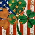 thumbnail image 6 of PIKWEEK Ireland Flag St Patrick's Day American Flag Lucky Charm Shamrocks Four Leaf Clovers Round Tablecloth Outdoor Picnic Camping and Indoor Kitchen Dining Party White, 6 of 8