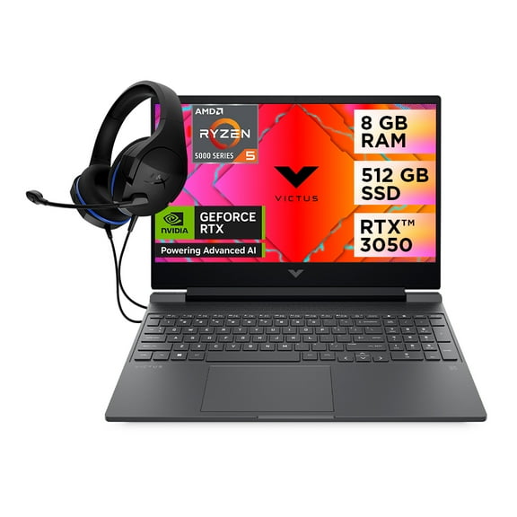 Laptop HP Victus 15-fb0128la NVIDIA GeForce RTX 3050 AMD Ryzen 5 8GB RAM 512GB SSD Incluye Headset Hyperx