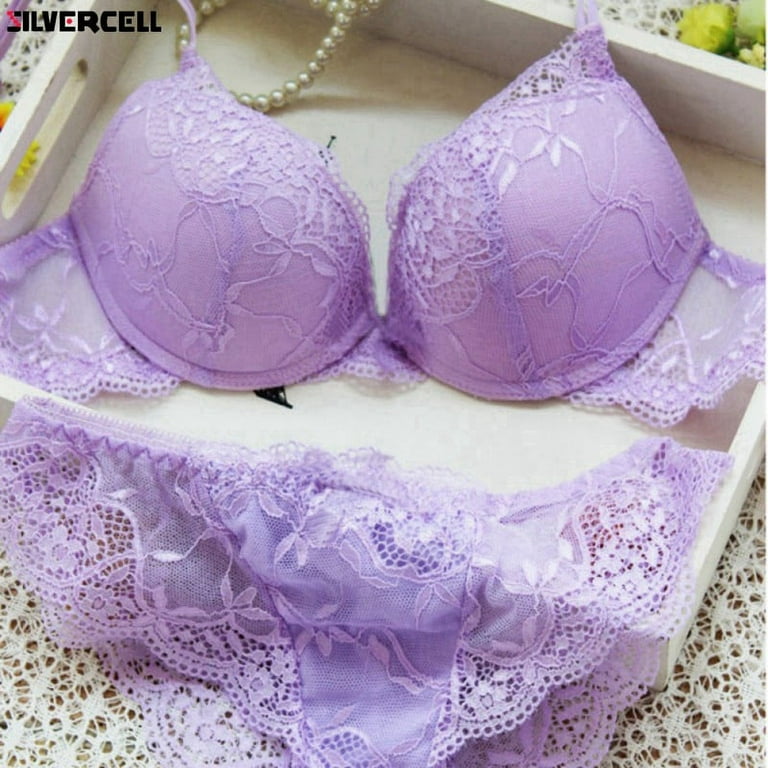 French Famous brand transparent bra romantic temptation lace bra set young  women underwear set push up bra and panty set