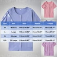 thumbnail image 3 of iHengLiXing Women's Easy To Wear And Take Off Postoperative Care Clothing For Fractures Fully Open Button Shoulder Inserted Short Sleeved Double Pocket Round Neck Top Purple XL, 3 of 7