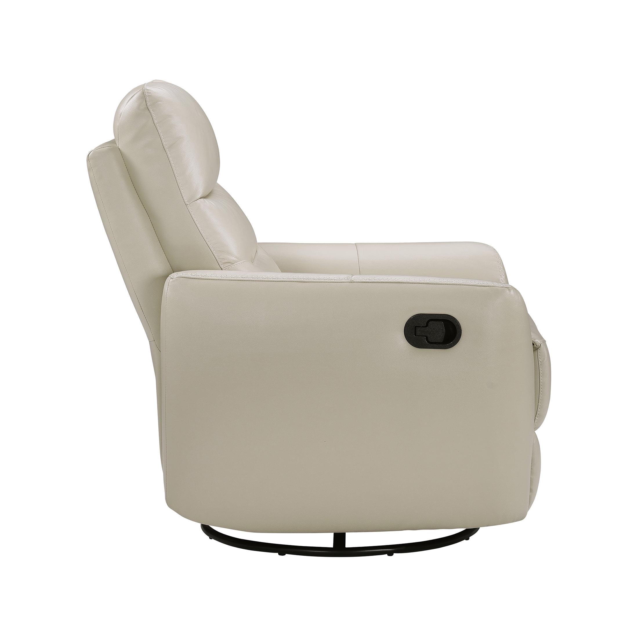 OakvillePark Ashwyn Bay Leather Match Swivel Glider Reclining Chair, Taupe