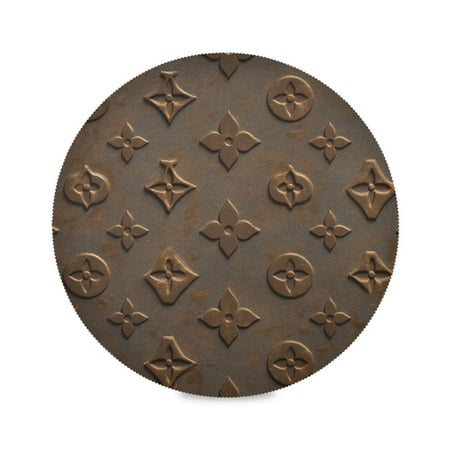 

15.4inch Round Placemats DIY Printing Design Suitable for Kitchen Table Party Decoration Brown Color Seamless Pattern