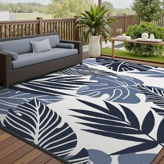 BalajeesUSA Outdoor Plastic Straw Patio Rugs 9x12 ft Multi Color