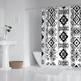 thumbnail image 2 of Boho Floral Shower Curtain 72x72 Inches - Tropical Leaves, Vintage Botanical Print, Waterproof Fabric for Chic Bathroom Decor, Modern Farmhouse & Bohemian Style, 2 of 5