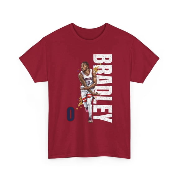 NC2A Bradley #0 Basketball Cartoon Unisex Heavy Cotton Tee-KBNCJB001-Cardinal Red-S