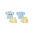thumbnail image 2 of BemeyourBBs Toddler Baby Boy Summer Clothes Infant Baby Boys Zoo Animal Outfits Adorable Animal Embroidery Short Sleeve T Shirt Tops and Plaid Shorts Set, 2 of 9