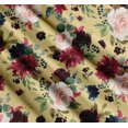 thumbnail image 3 of Soimoi Beige Cotton Poplin Fabric Leaves & Peony Floral Fabric Prints By Yard 42 Inch Wide, 3 of 7