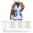 thumbnail image 5 of Camiseta con cuello en V para mujer, manga corta, ajuste holgado, hermosa impresión, camisetas casuales de verano, azul M, 5 of 5