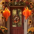 thumbnail image 4 of Halloween Luminous Pendant, TOUMENY Glowing Ghost Decorations for Halloween Party, Battery Operated Spooky Hanging Ornaments for Indoor Outdoor Home Yard, Yellow, 4 of 7