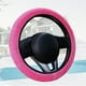 thumbnail image 2 of Juego de fundas para volante esponjosas, 3 piezas, cálidas para el invierno, para freno de mano, funda para palanca de cambios, accesorios interiores universales de felpa antideslizantes, color rosa, 2 of 5