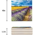 thumbnail image 3 of FMSHPON Lavender Field Landscape Set of 6 Coaster for Drinks, Absorbent Ceramic Stone Coasters Cup Mat with Cork Base for Home Kitchen Room Coffee Table Bar Decor, 3 of 4