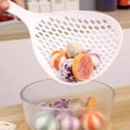 thumbnail image 4 of Strainer Long Handle Heat-resistant Kitchen Skimmer Sifter Plastic Cooking Sieve Scoop Spoon, White, 4 of 10