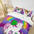 thumbnail image 3 of Erosebridal Green Monogrammed P Duvet Cover Full, Kawaii Unicorn Bedding Sets Full Size, Cute Animal Reversible Comforter Cover Full, Microfiber Room Decor, 3 Pieces（No Comforter）, 3 of 6