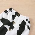 thumbnail image 5 of TAIAOJING Toddler Girls 2 Piece Outfits Sleeveless Lace Up Solid Color Top Milk Cow Print Button Skirt Set For 5-6 Years, 5 of 6
