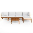 thumbnail image 3 of vidaXL 6 Piece Patio Lounge Set with Cushions Cream Solid Acacia Wood, 3 of 12