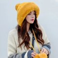 thumbnail image 4 of Gorro grueso de lana para mujer, capucha cálida de terciopelo, Bola de piel, a prueba de frío, lindo, para exteriores, otoño e invierno, nuevo estilo, venta al por mayor, 4 of 4