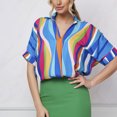 thumbnail image 3 of Camisas De Moda Camisas básicas para mujer Blusas Sueltas Estilo elegante Vacaciones Vacaciones (Azul M) Ygjytge para Mujer Azul T 20, 3 of 7