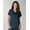 Multi-color, variant on EON Women's COOLMAX Mock Wrap Mesh Panel Solid Scrub Top